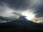 笠雲と富士山