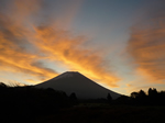 夕焼けの富士山